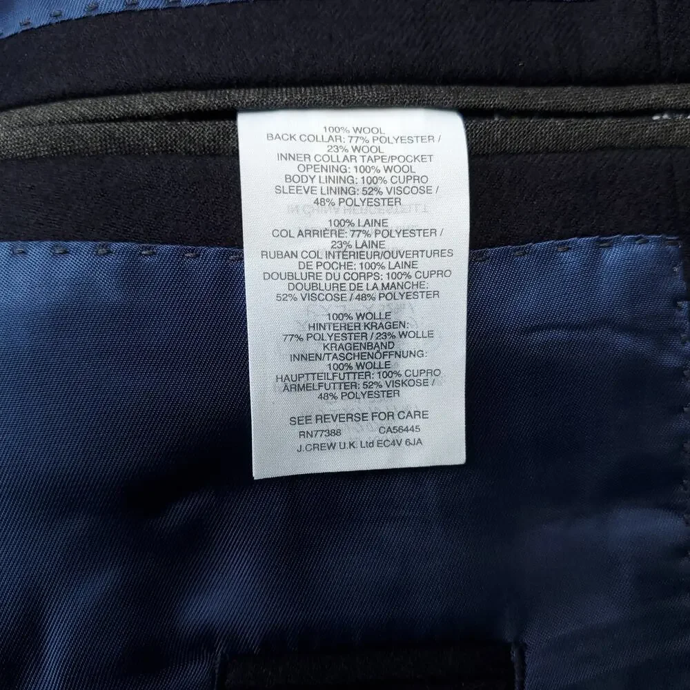 J. Crew Ludlow Slim Fit Legacy Blazer American Wool Ivy Prep Blue Jacket 38S